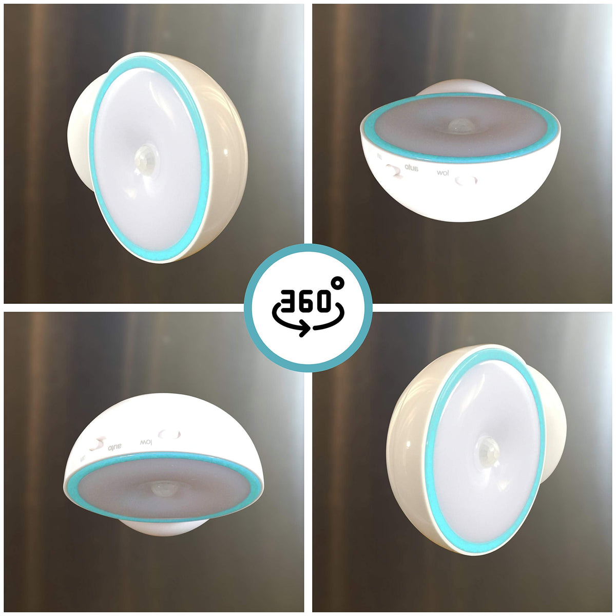 Cruise On Motion-Activated Battery LED Light with Magnetic Base — 360° Rotating Night Lamp