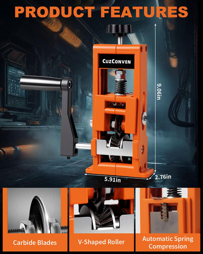 CuzConven Wire Stripper Machine – Drill Powered & Hand Crank, 0.04-1 Inch Copper Wire