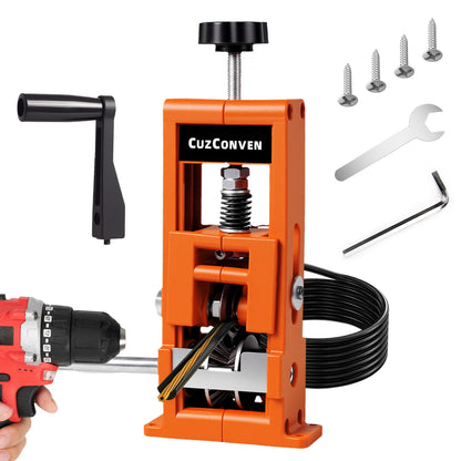 CuzConven Wire Stripper Machine – Drill Powered & Hand Crank, 0.04-1 Inch Copper Wire