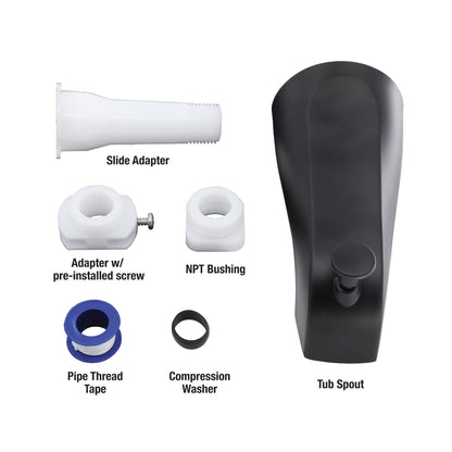 Danco 11079 Tub Spout – Matte Black (Diverter) | Classic Design, Modern Update