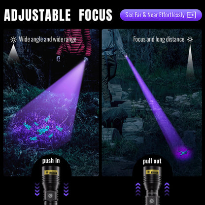 DARKDAWN UV Flashlight 365nm & 395nm Dual Black Light — 2 Pack