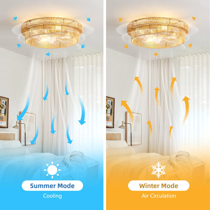 DARYEWO Rattan Boho Ceiling Fan with Light – 20 Inch, 6-Speed, Remote, Brown