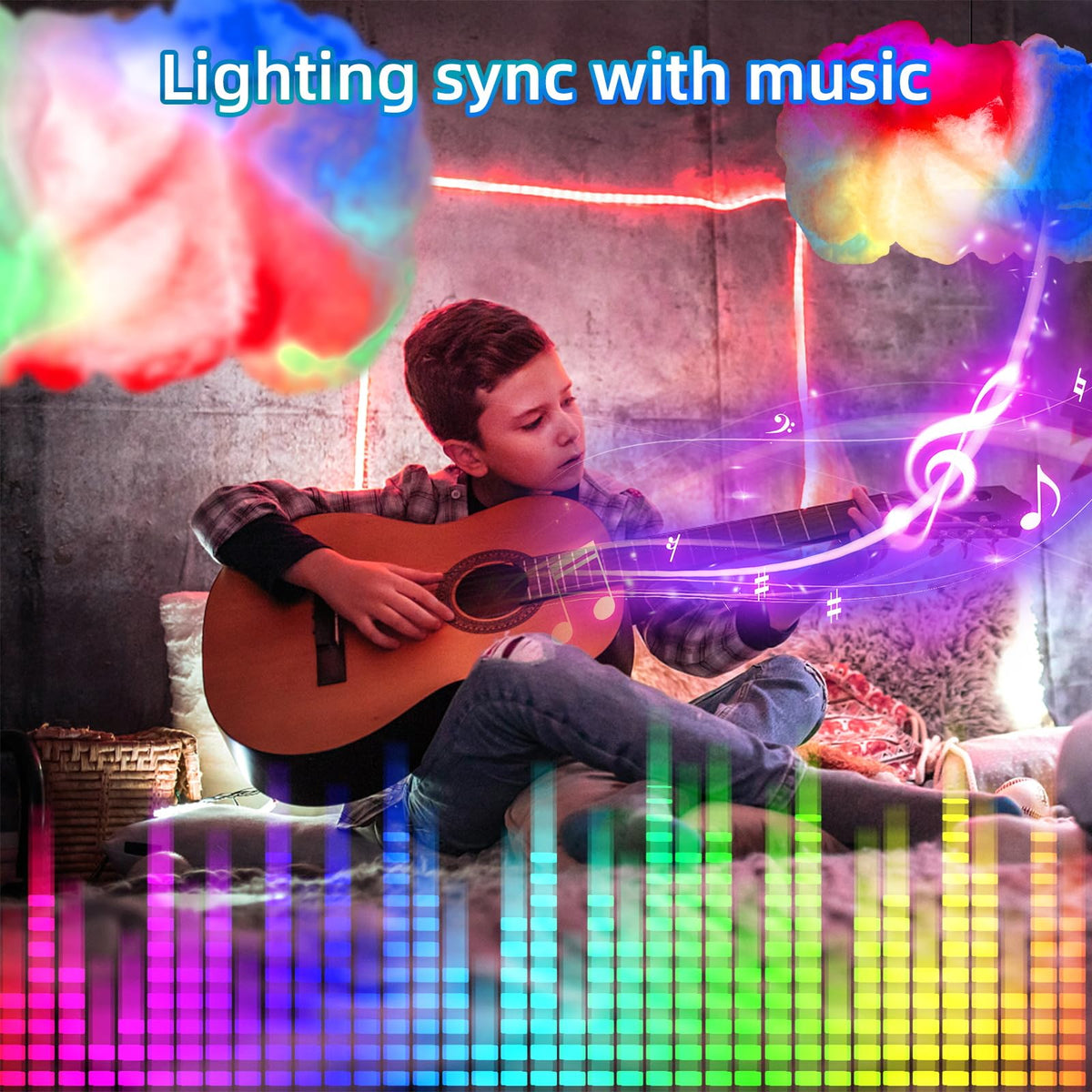 DAWELED Cloud LED Lights for Bedroom – DIY 3D Ceiling Lamp, App Control, Color Changing