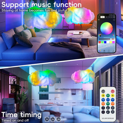 DAWELED Cloud LED Lights for Bedroom – DIY 3D Ceiling Lamp, App Control, Color Changing