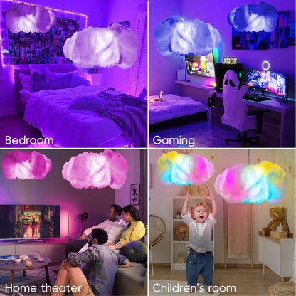 DAWELED Cloud LED Lights for Bedroom – DIY 3D Ceiling Lamp, App Control, Color Changing