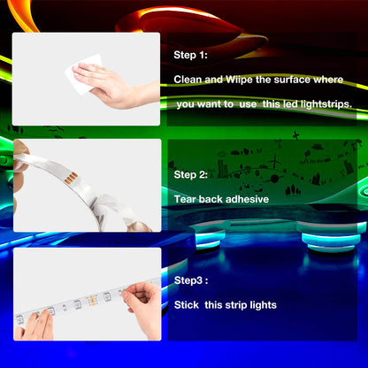 DAYBETTER Smart RGB LED Strip Lights 50ft – App & IR Remote, Music Sync, Timers, Easy Install