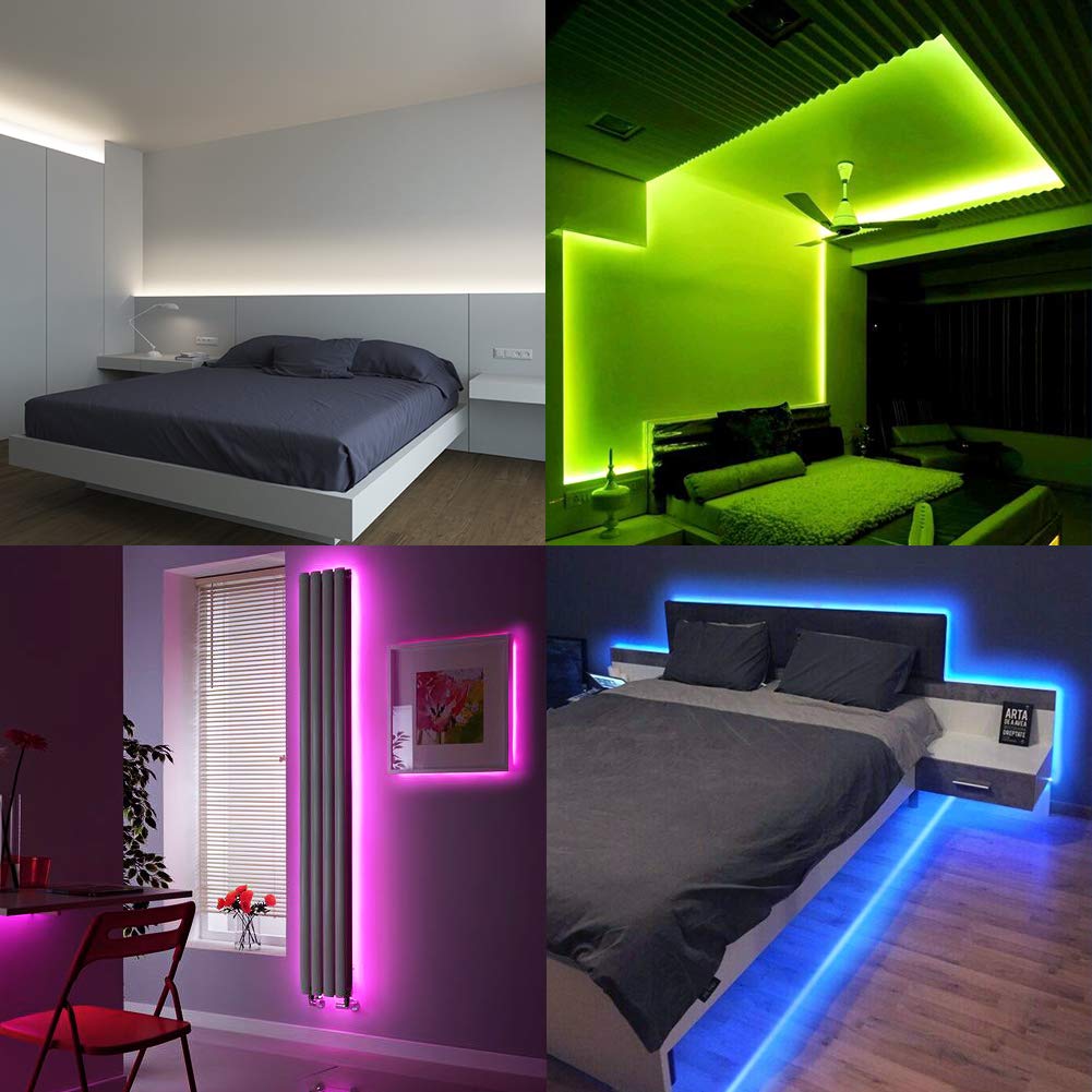 DAYBETTER LED Strip Lights 16.4ft with Remote & Power Supply – 44 Colors, Dimmable, Cuttable
