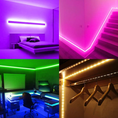 DAYBETTER LED Strip Lights 16.4ft with Remote & Power Supply – 44 Colors, Dimmable, Cuttable