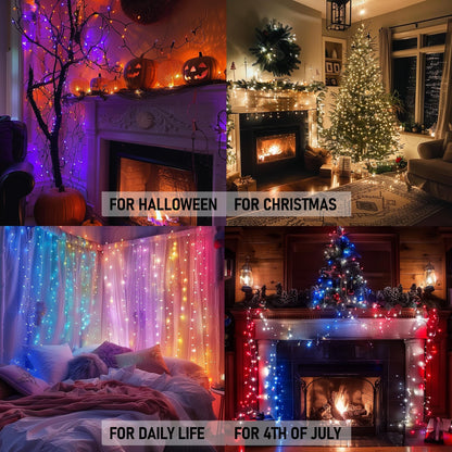 Dazzle Bright 98FT RGB Color-Changing Smart Christmas String Lights with App & Remote
