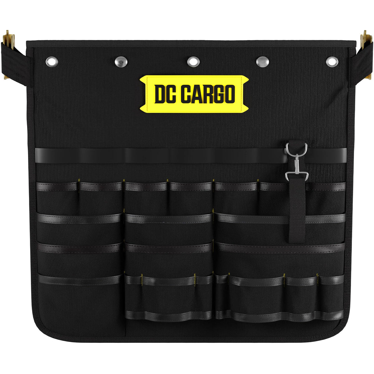 DC Cargo Mall E Track Hanging Pocket Tool Organizer – 21 Pockets for Trailer, Workshop & Garage