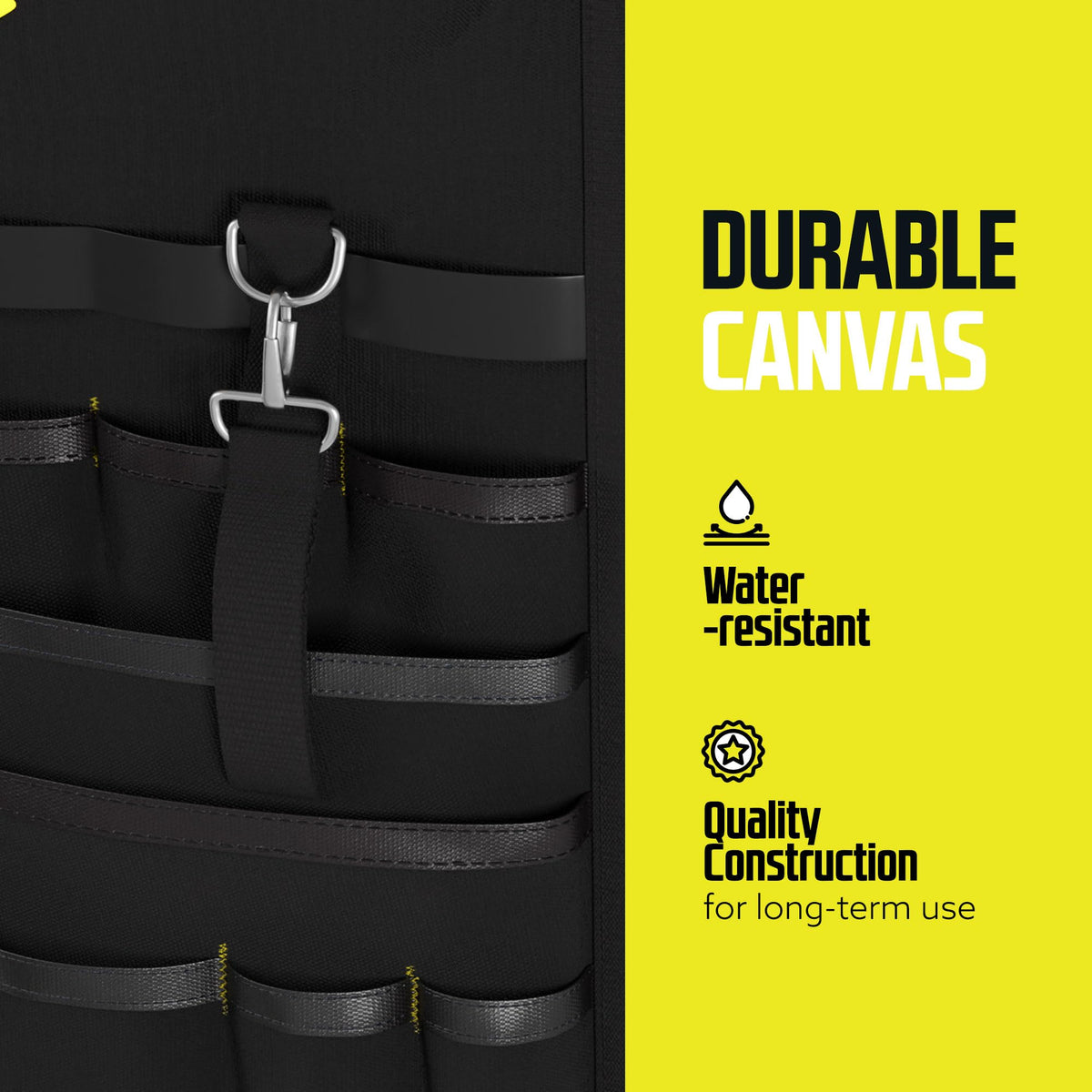 DC Cargo Mall E Track Hanging Pocket Tool Organizer – 21 Pockets for Trailer, Workshop & Garage