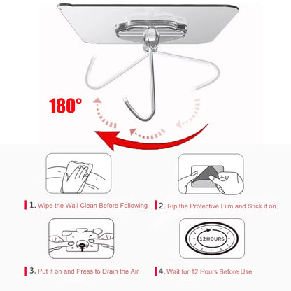 DDMY 36 Pack Heavy Duty Self-Adhesive Wall Hooks – Transparent & Waterproof