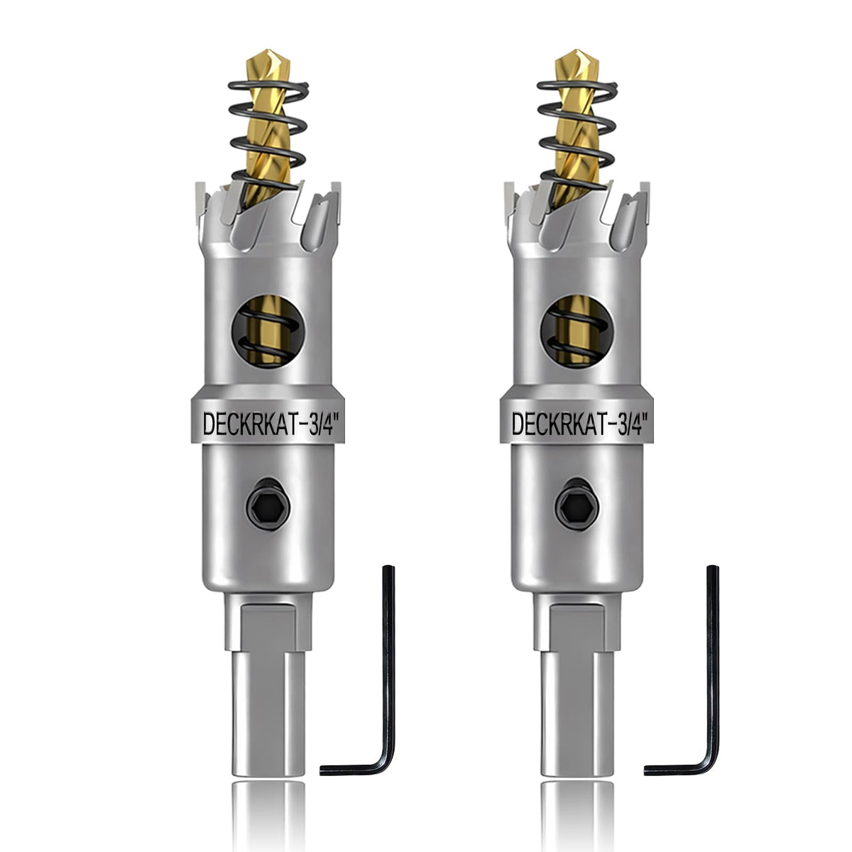 DECKRKAT 2-Pack 3/4in TCT Hole Saws – 19mm with Spring-Loaded Pilot Bits