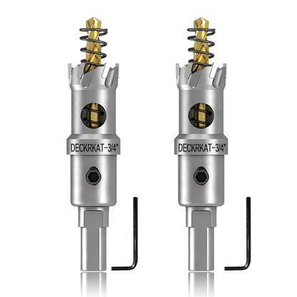 DECKRKAT 2-Pack 3/4in TCT Hole Saws – 19mm with Spring-Loaded Pilot Bits