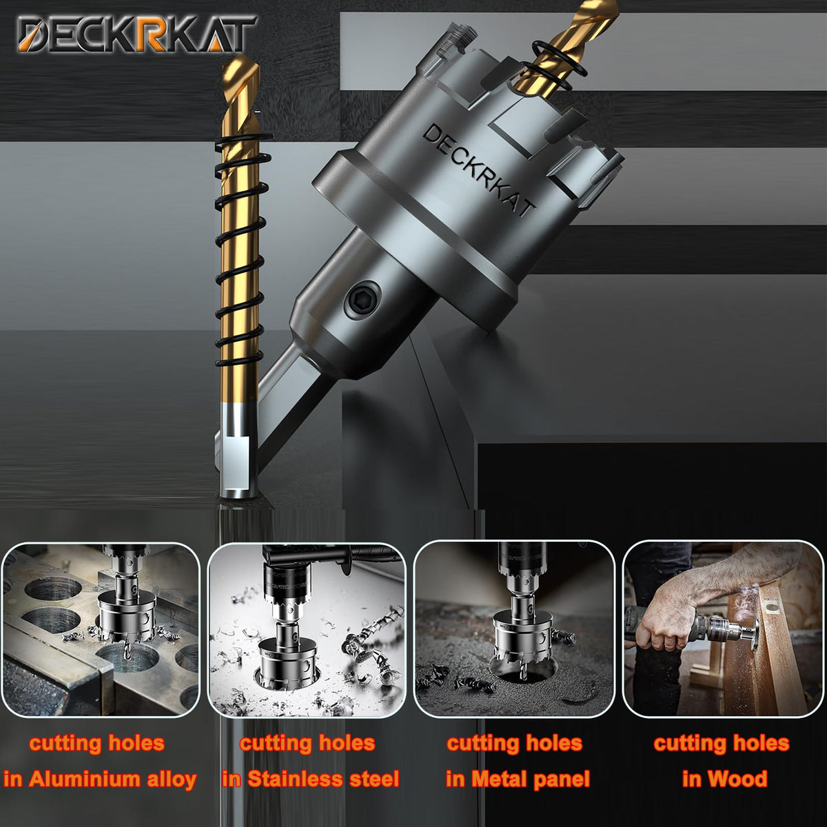 DECKRKAT 2-Pack 3/4in TCT Hole Saws – 19mm with Spring-Loaded Pilot Bits