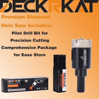 DECKRKAT 1-Inch Diamond Hole Saw Bits with Pilot Drill Bit – 2pc, 25mm