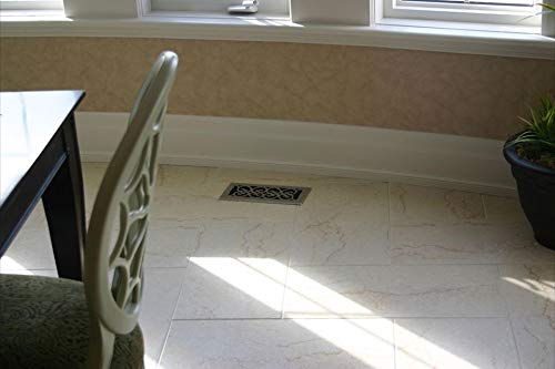 Decor Grates SPH412-NKL Floor Register 4x12 – Brushed Nickel Finish