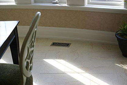 Decor Grates SPH412-NKL Floor Register 4x12 – Brushed Nickel Finish