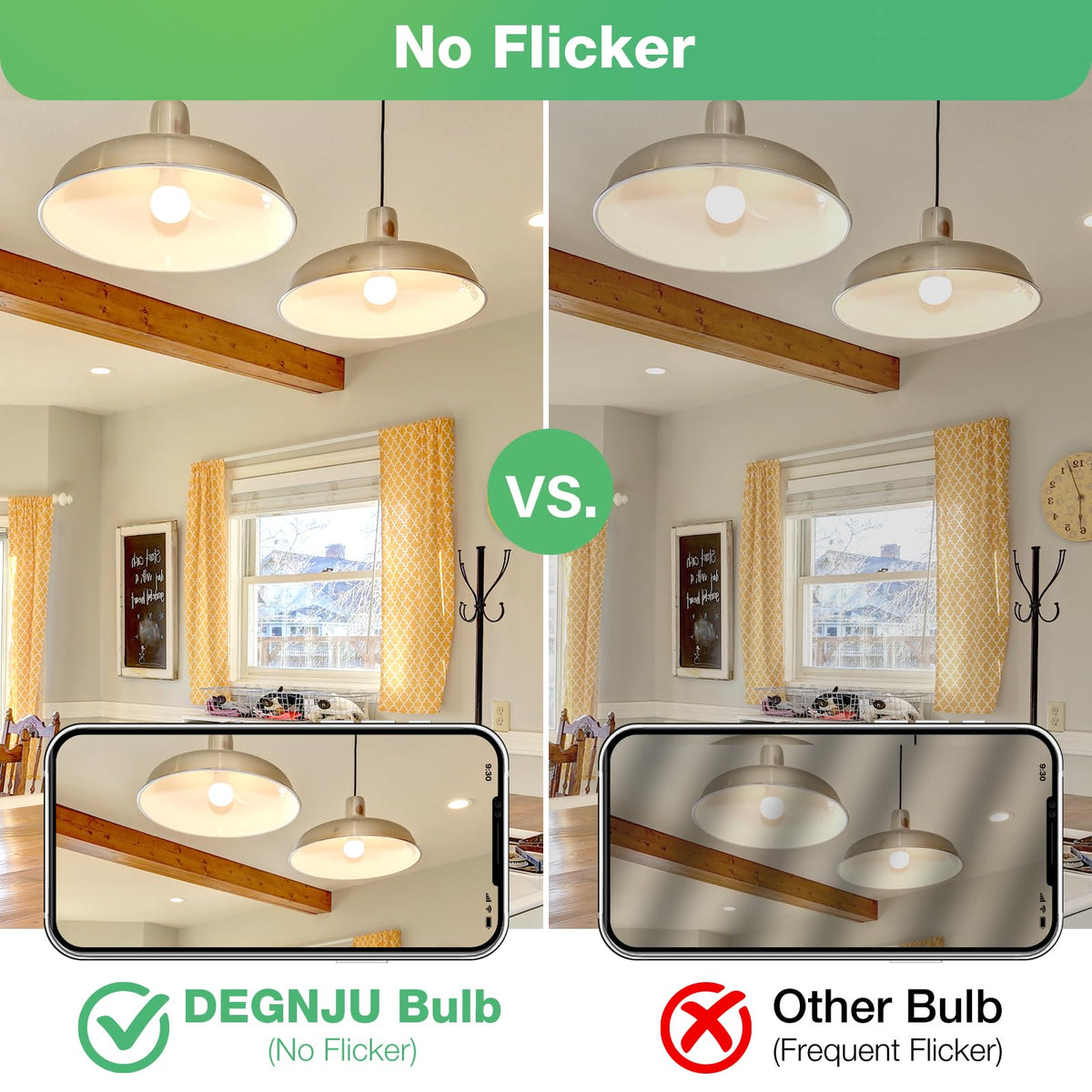 DEGNJU LED Light Bulbs 100W Equivalent, 1500LM, 2700K Soft White, E26, 12-Pack