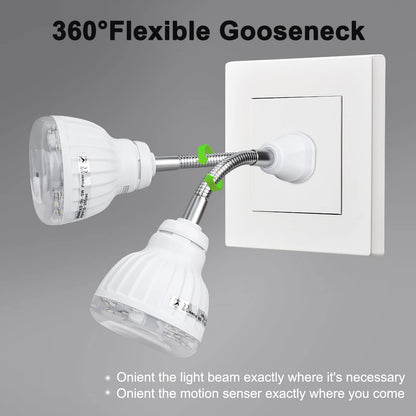 DEKELIY Plug-in Motion Sensor Night Light - 2-Pack, Dusk-to-Dawn PIR LED, 360° Rotating, 5W