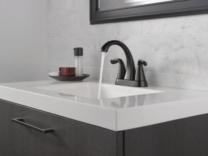 Delta Arvo Centerset Matte Black Bathroom Faucet – 2-Handle, 3-Hole 25840LF-BL