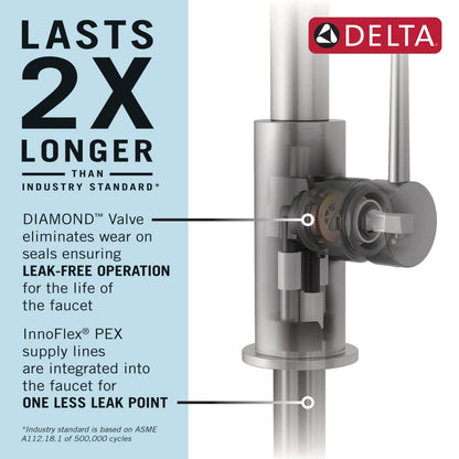 Delta Lenta Touch Kitchen Faucet Brushed Nickel — Touch2O, ShieldSpray & Diamond Seal