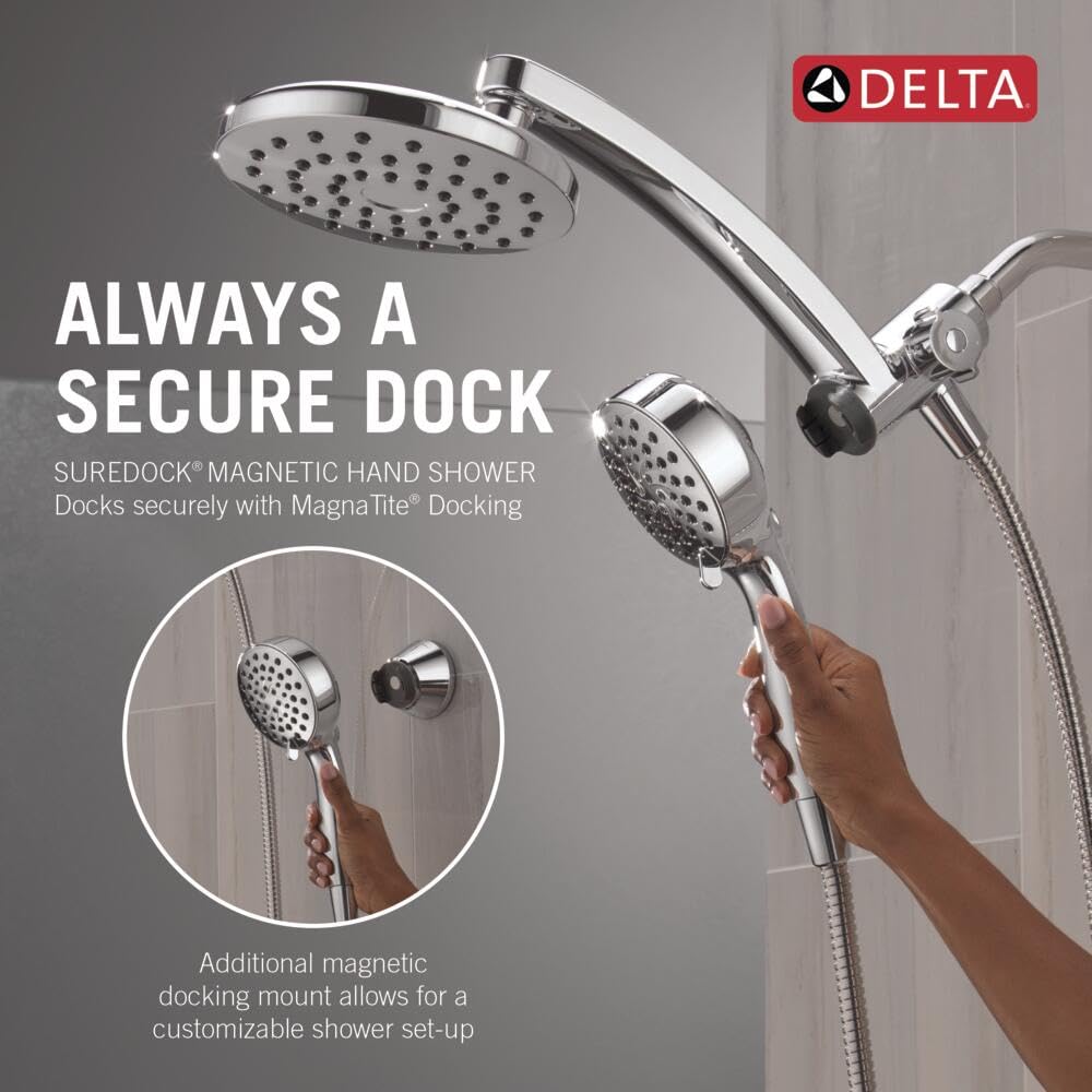 Delta PivotPro 3-in-1 Shower Head with ProClean Spray – Chrome, 1.75 GPM
