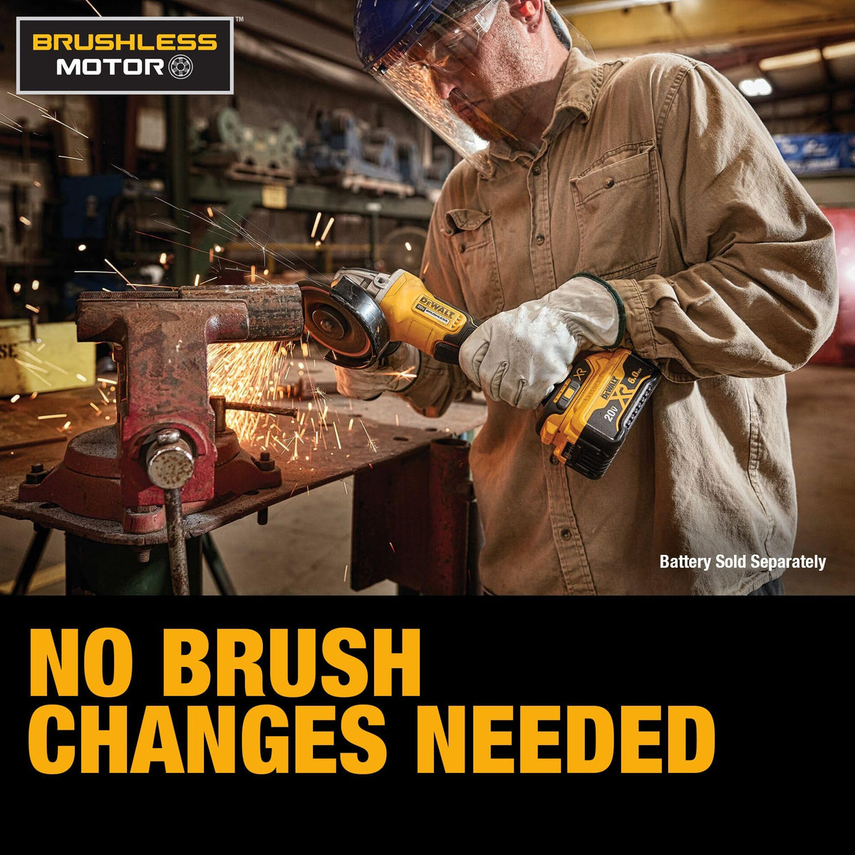 DEWALT 20V MAX Brushless Angle Grinder (Tool Only) 4-1/2 in – Paddle Switch, Kickback Brake