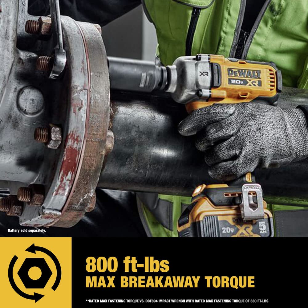 DEWALT 20V MAX XR Cordless Impact Wrench — 1/2 in Hog Ring (DCF891B) Bare Tool
