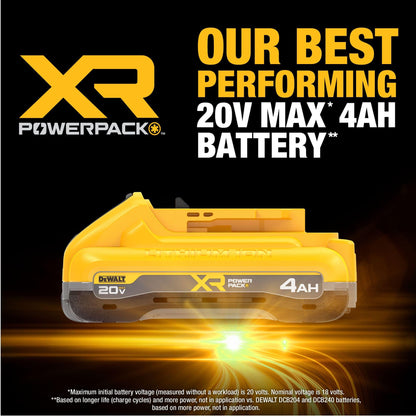 DEWALT 20V MAX XR POWERPACK 4Ah Battery – 50% More Power | 2-Pack (DCB2104-2)