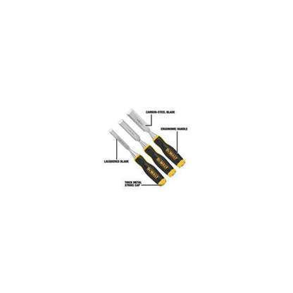 DEWALT Pro Wood Chisel Set 3 Piece – Durable Carbon-Steel Blades, Ergonomic Handle