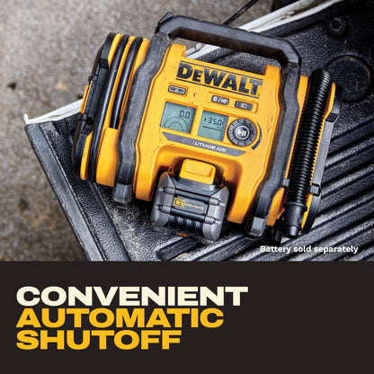 DEWALT Tire Inflator 20V MAX | Portable Car Air Pump with Auto Shut-Off