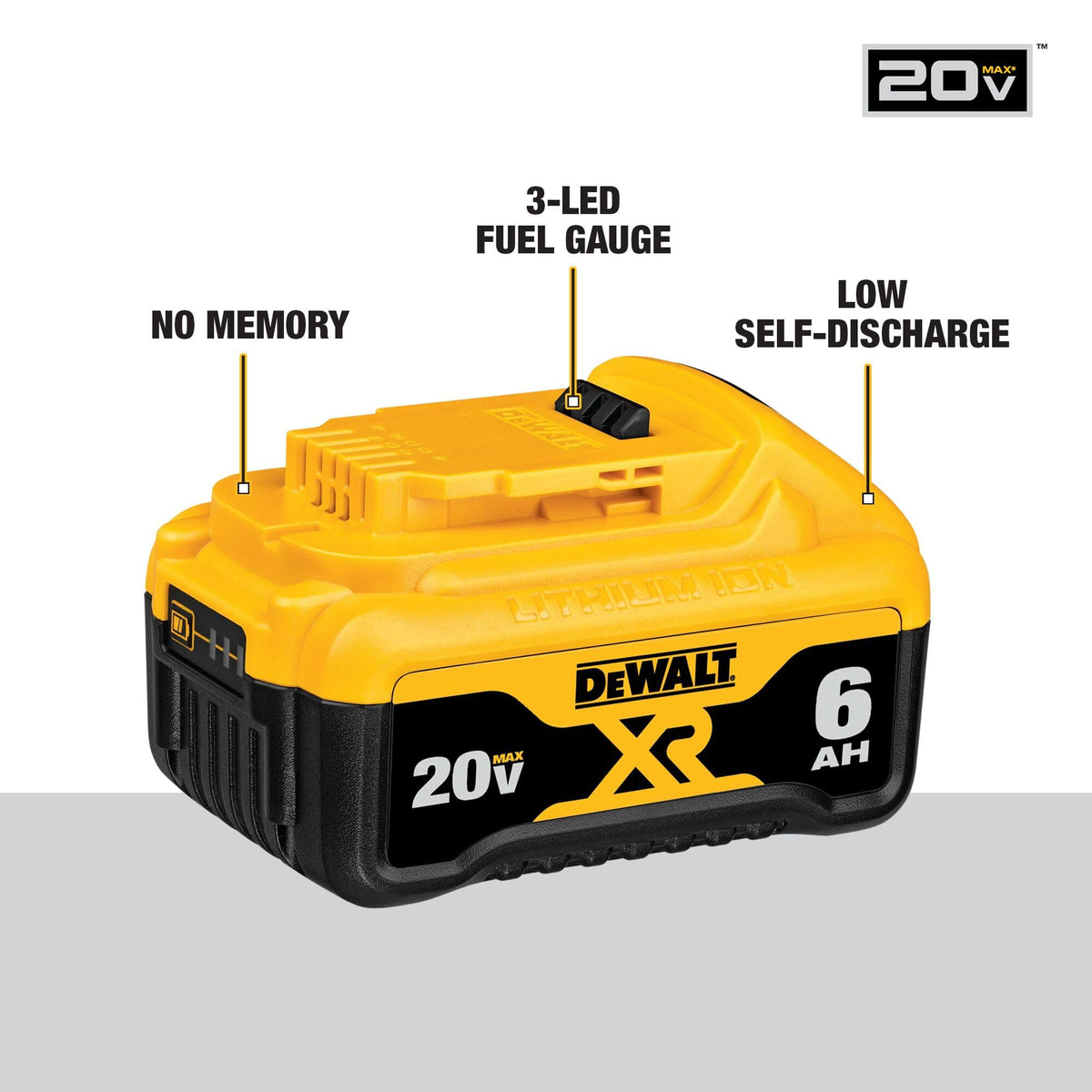 DEWALT 20V MAX XR 6Ah Battery Pack DCB206-2 – Premium 2-Pack, Fast Charge