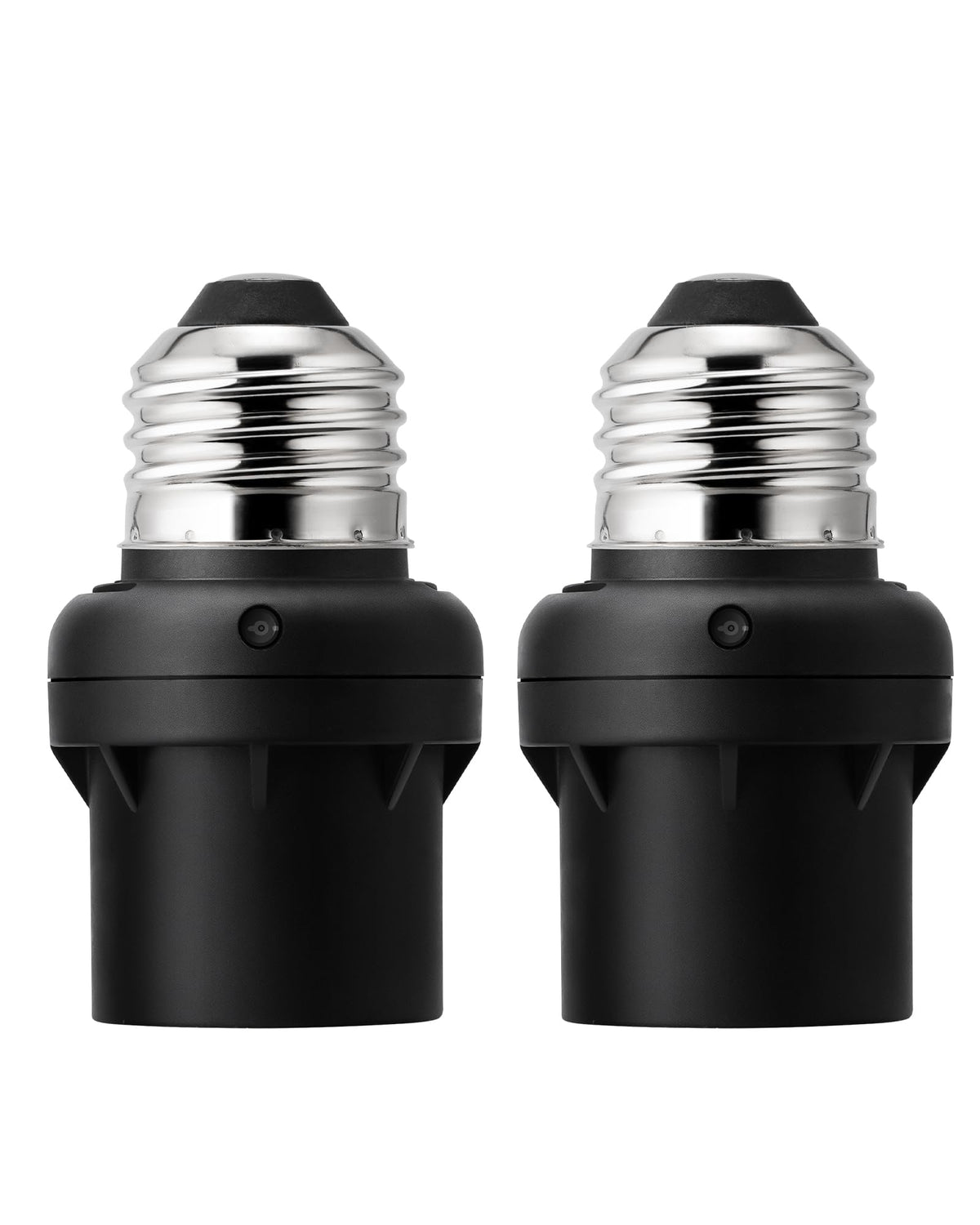 DEWENWILS Dusk-to-Dawn Light Sensor Socket – E26/E27, 2 Pack, Black