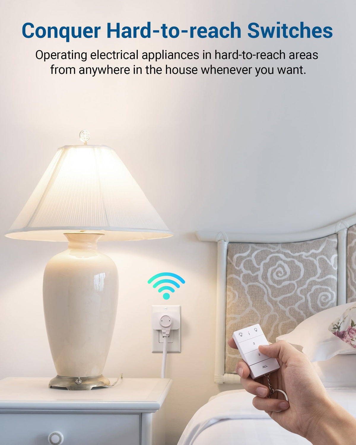 DEWENWILS Wireless Remote Control Outlet – 1 Transmitter, 3 Receivers, 100 ft Range, 125V/15A