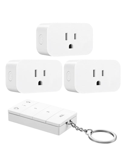 DEWENWILS Wireless Remote Control Outlet – 1 Transmitter, 3 Receivers, 100 ft Range, 125V/15A