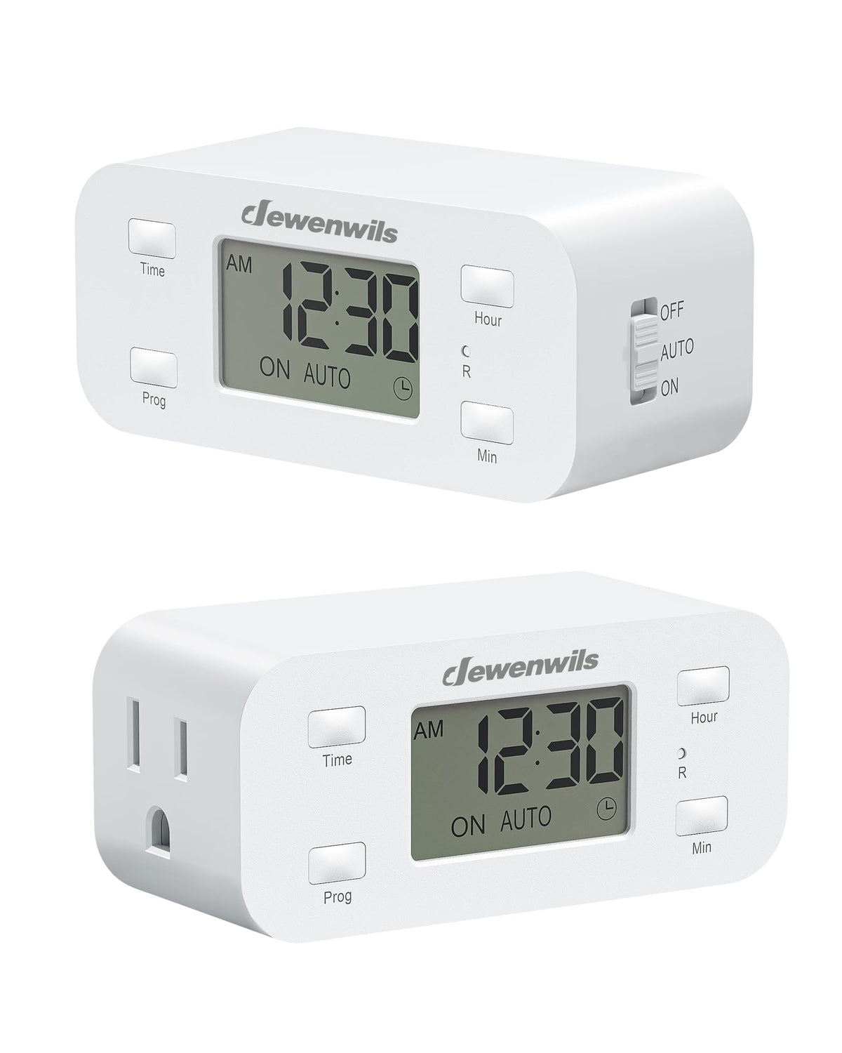 DEWENWILS 24 Hour Programmable Digital Timer Outlet – 2 Pack, Indoor Plug-In Timers