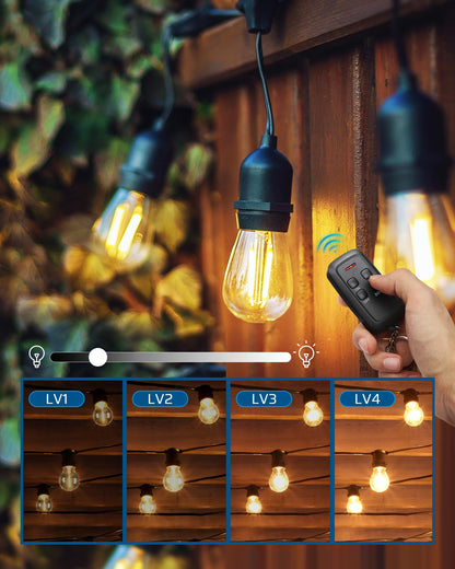 DEWENWILS Outdoor Dimmer for String Lights – Two Remote Controls, 100ft Range, Weatherproof Plug