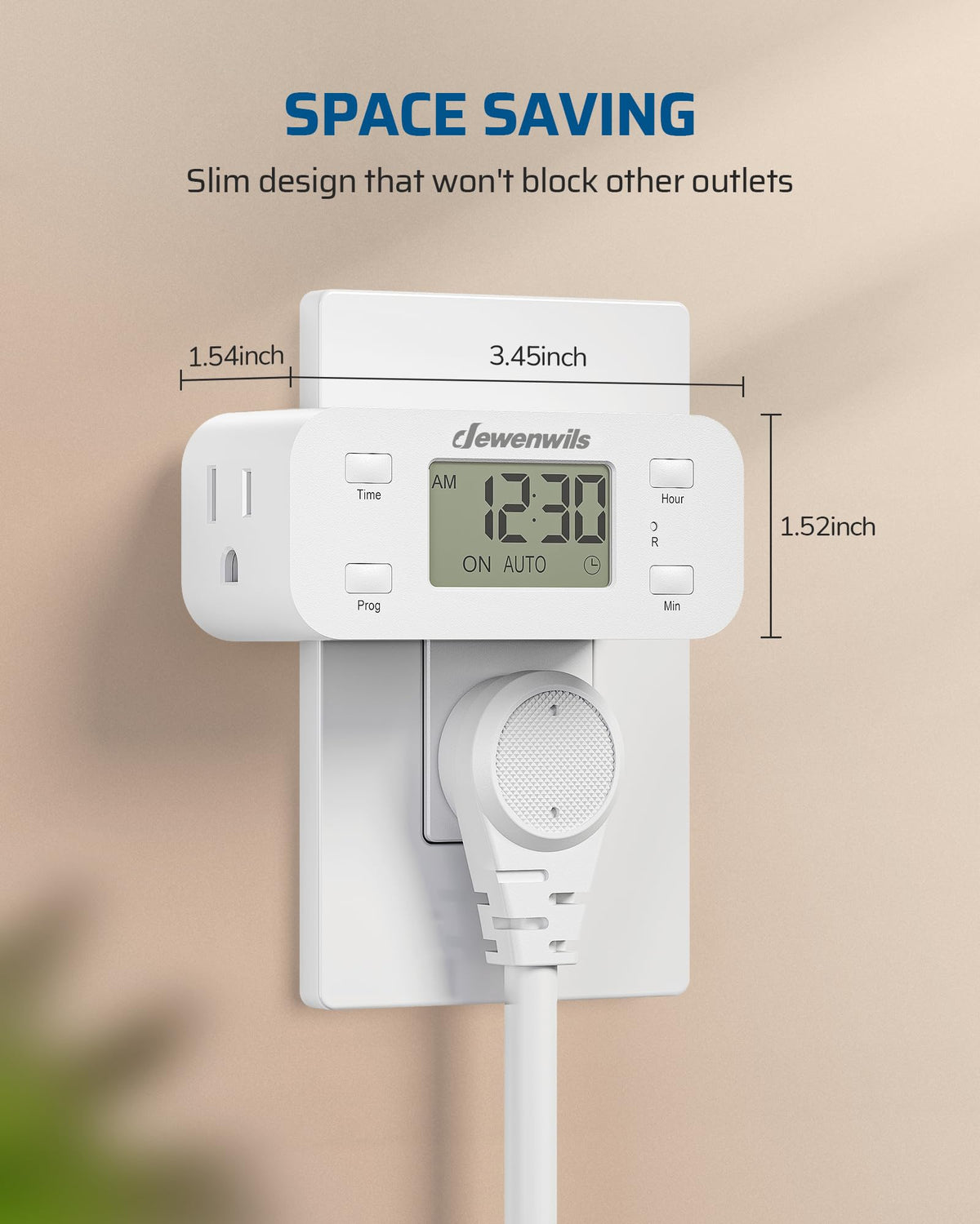 DEWENWILS 24 Hour Programmable Digital Timer Outlet – 2 Pack, Indoor Plug-In Timers