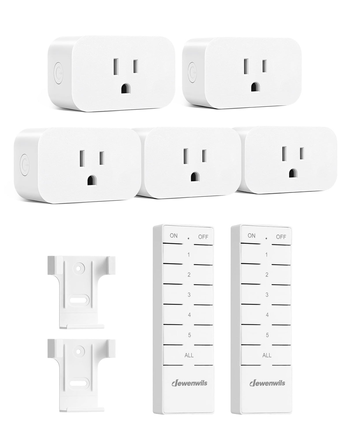 DEWENWILS Remote Control Outlet Kit – All On/Off Button, 100ft Range, 5 Outlets