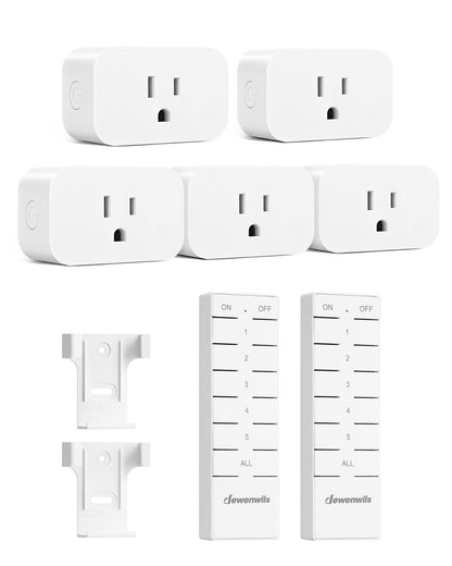 DEWENWILS Remote Control Outlet Kit – All On/Off Button, 100ft Range, 5 Outlets