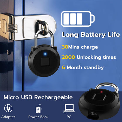 Dhiedas Fingerprint Lock – Biometric Locker Padlock with Bluetooth App