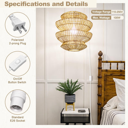DiCUNO 13ft Hanging Lantern Extension Cord with E26 Socket – 2-Pack