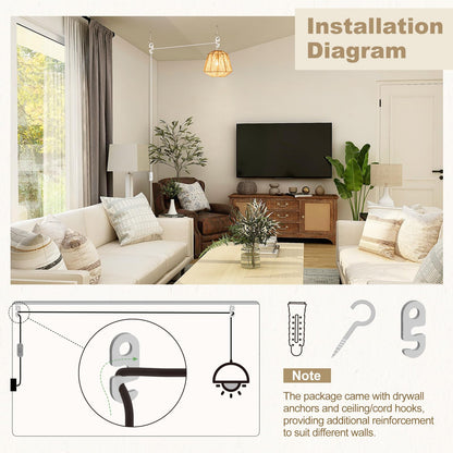 DiCUNO 13ft Hanging Lantern Extension Cord with E26 Socket – 2-Pack