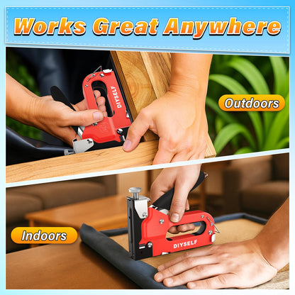 DIYSELF 4-in-1 Heavy-Duty Upholstery Staple Gun for Wood