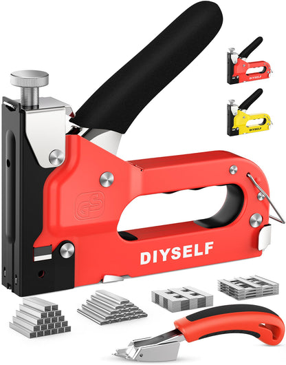 DIYSELF 4-in-1 Heavy-Duty Upholstery Staple Gun for Wood