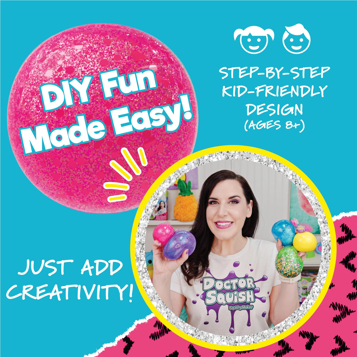 Doctor Squish Squishy Maker Refill Pack – 10 TPR Balloons + 10 Clips | DIY Squishy Kit (Ages 8+)