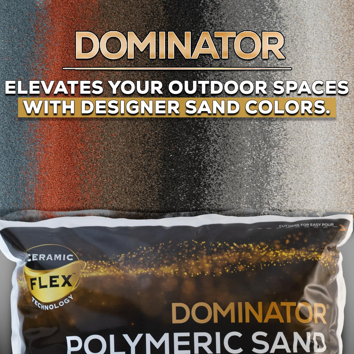DOMINATOR 40 lb Gray Beige Polymeric Sand with Ceramic Flex Technology | 1/8in–4in Joints – Professional Grade