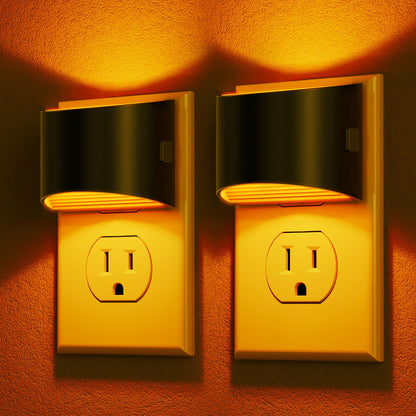 DORESshop LED Night Light 2 Pack – Plug-in Amber Night Lights with 3 Brightness Levels