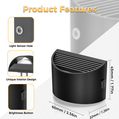 DORESshop LED Night Light 2 Pack – Plug-in Amber Night Lights with 3 Brightness Levels